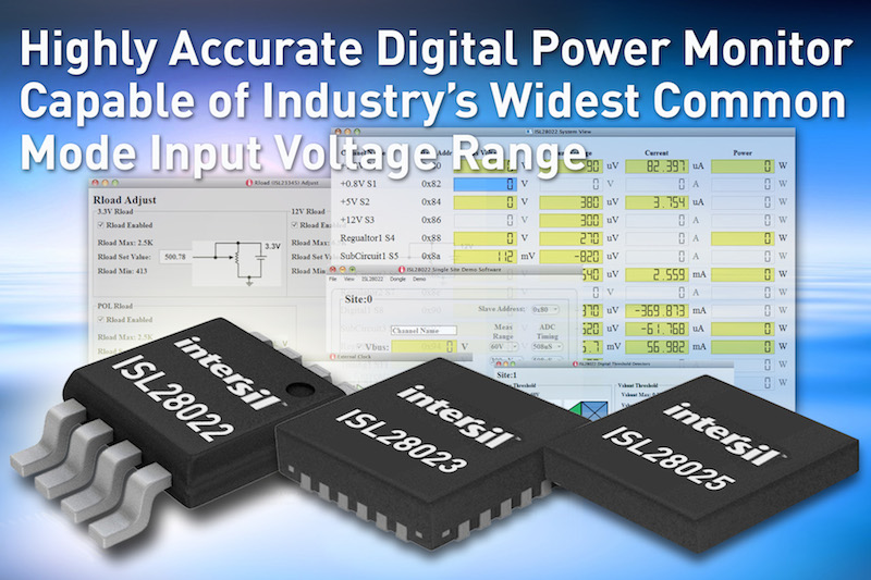 Intersil's latest digital power monitor claims widest common-mode input voltage range